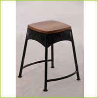 wood + metal stool